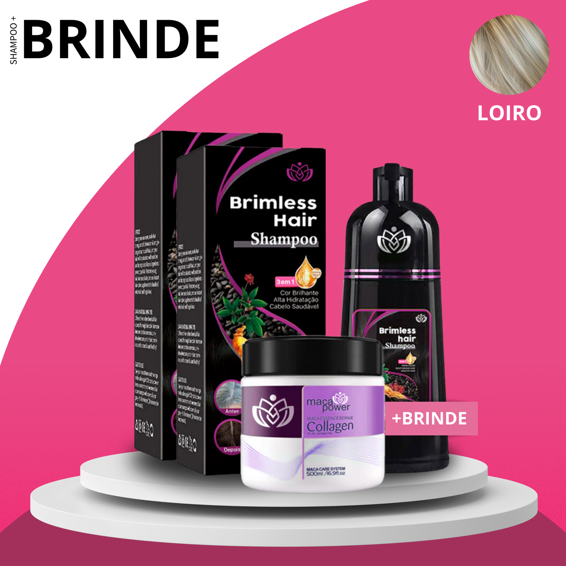 Shampoo Brimless Natural 3 em 1 (Dura até 6 meses!) + BRINDE EXCLUSIVO